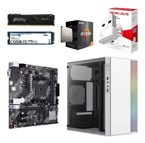 Pc Gamer Ryzen 5 5600gt Ddr 16gb 500gb M.2 Rgb Wifi +kit Tmd