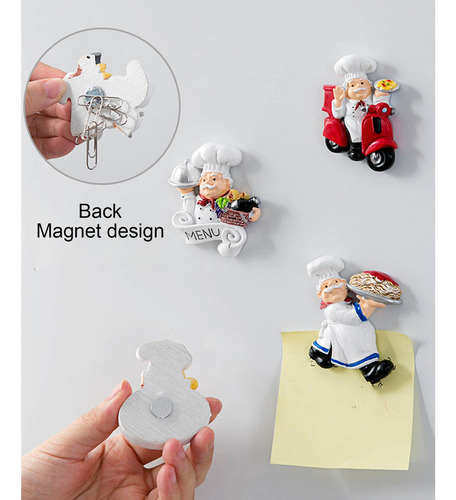 H+ Imán De Resina Para Nevera (3 #mold), Figura De Chef
