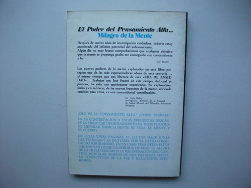 El Poder Del Pensamiento Alfa - Milagro Mente - Jess Stearn (Usado)