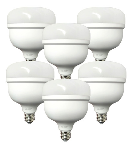 Pack X 6 Lamparas Led High Power 40w E27 Luz Calida Baw