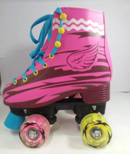 Patins Rosa (modelo Soy Luna) 4 Rodas Com Luzes Led- Frete G