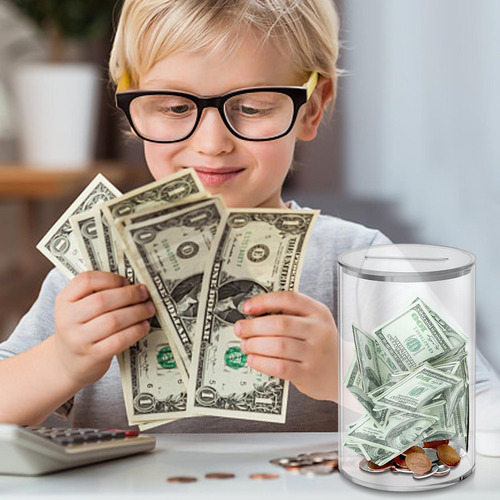 Tarro Acrílico Para Ahorrar Dinero Caja De Ahorro De Dinero