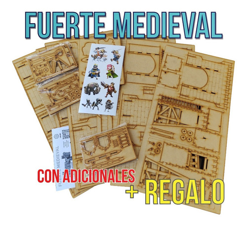 Imagen 4 de 10 de Castillo Fuerte Medieval Fibrofacil Mdf Incluye Adicionales