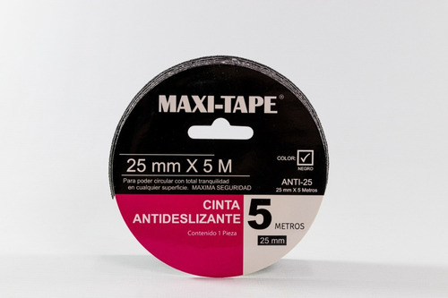 Cinta Antideslizante 25mm Rollo 5 Metros Autoadhesiva
