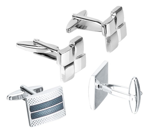 2 Pairs Modern Men's Cufflink For Suit Wedding Shirt