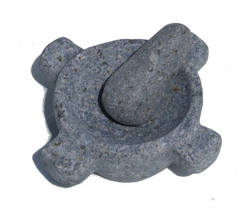 Mortero Mediano De 12 Cm Tallado De Piedra, Utensilio Cocina