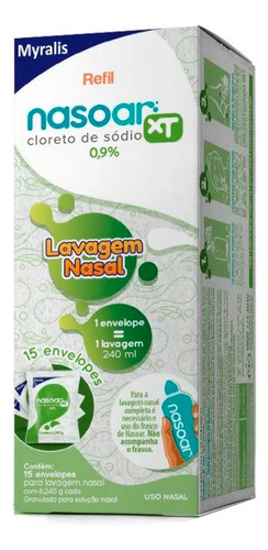 Nasoar Xt 0,9% Solução Nasal Refil 15 Envelopes 6,240g Cada