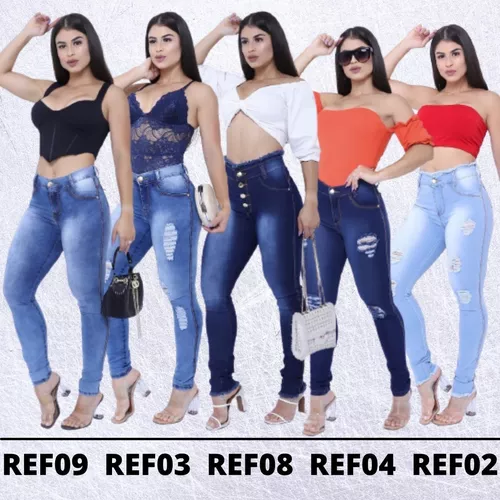 Kit C/10 Calças Jeans Cintura Alta Feminina Promoção Atacado