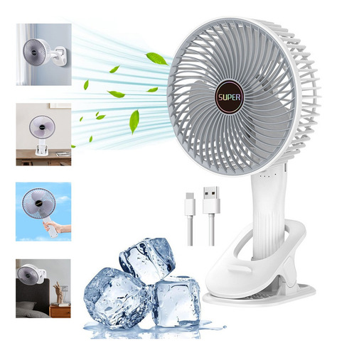 A Mini Ventilador Portátil Escritorio Recargable Ajustable