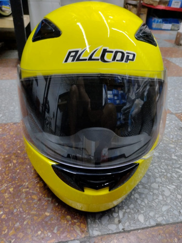 Casco Integral Alltop Amarillo Motos Miguel