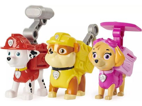 Paw Patrol Action  Set X3 Unid Skye And Rubble Marshall