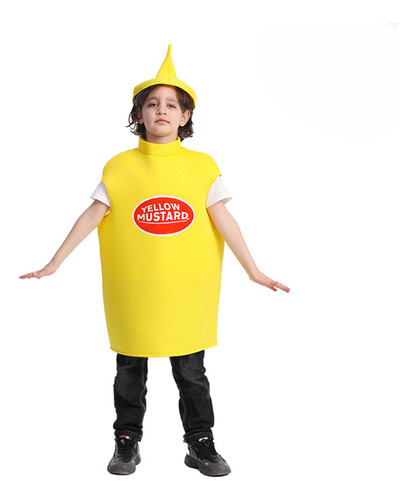 Travieso Vestido De Salsa De Tomate Y Mostaza Para Niños, Fi