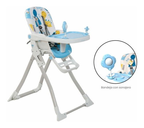 Imagen 1 de 8 de Silla Comedor Bebé Con Juguetes Plegable Premium Baby Monaco