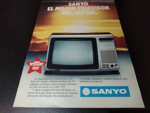 (pb353) Publicidad Clipping Televisores Sanyo * 1980