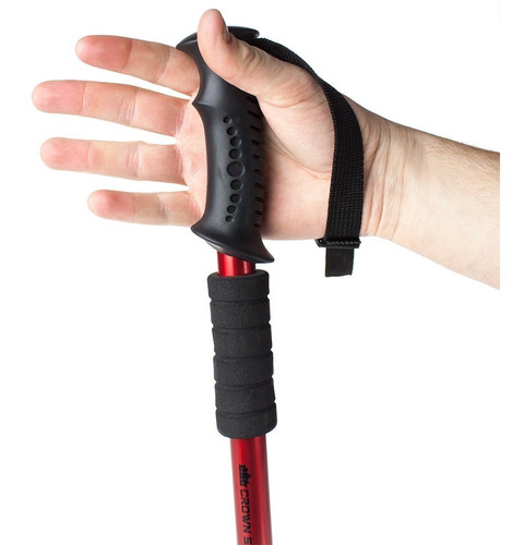 Combo 2 Baston Palo Trekking Telescopico Antishock Recto Color Rojo