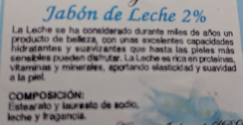 Jabón De Leche 2% 100g