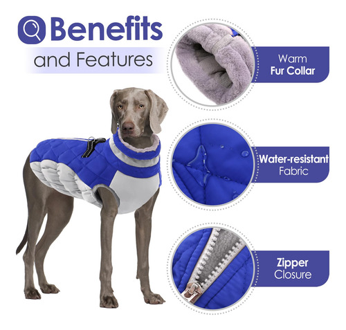 Abrigo De Invierno Para Perros Aofitee, Correas Reflectantes