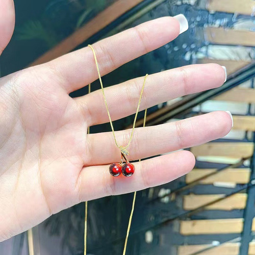 Collar De Cereza De Alta Gama, Moda Con Temperamento