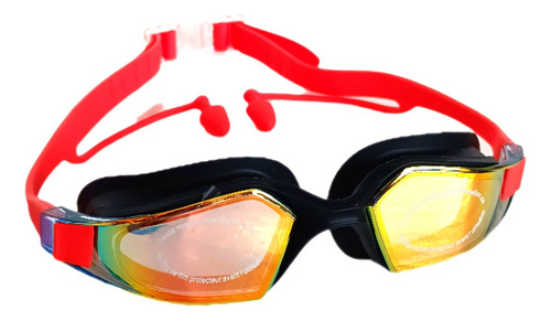 Lentes De Natación Espejados Con Tapones Integrados + Gorra