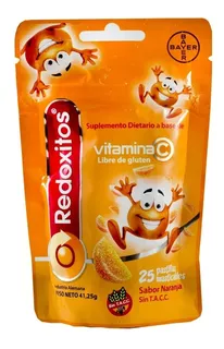 Redoxitos Vitamina C 25 Pastillas Masticables Sabor Naranja