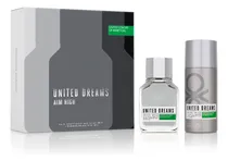 Comprar Set Regalo Benetton Perfume Hombre United Dreams Aim High EDT 100ml + Desodorante 150ml EDT 1 ml para hombre