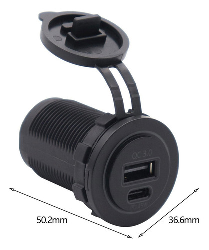 Tipo C Usb Del Zócalo Del Cargador Del Coche De 12v 24v 45w
