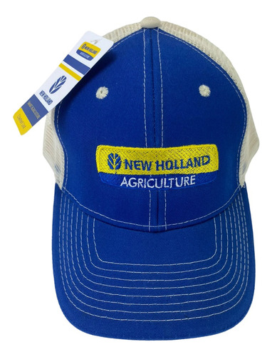 Gorra New Holland Azul C/ Malla Crema Logo Gnew-300be