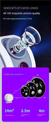 Control Remoto Proyector Luz Nocturna Estrellas Galácticas