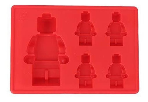 Bandeja de hielo 1 Molde de hielo multifuncional de silicona de grado alimenticio con forma de robot rojo para el hogar para la cocina Bandeja de hielo 4