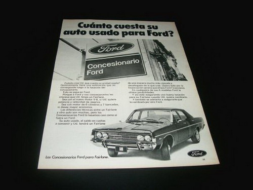 (pa221) Publicidad Clipping Ford Fairlane * 1969