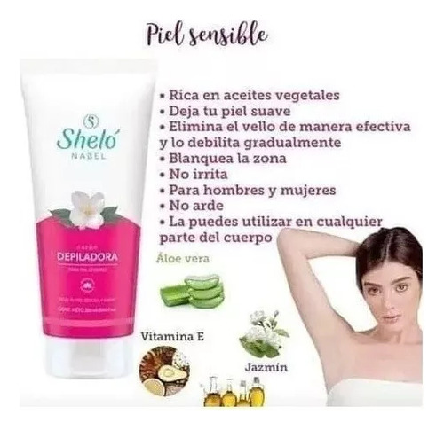Crema Depiladora Piel Sensible Sheló Nabel 250 Ml