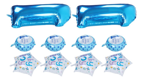 Globos Azules De Primer Cumpleaños, 10 Unidades, Tema De Col