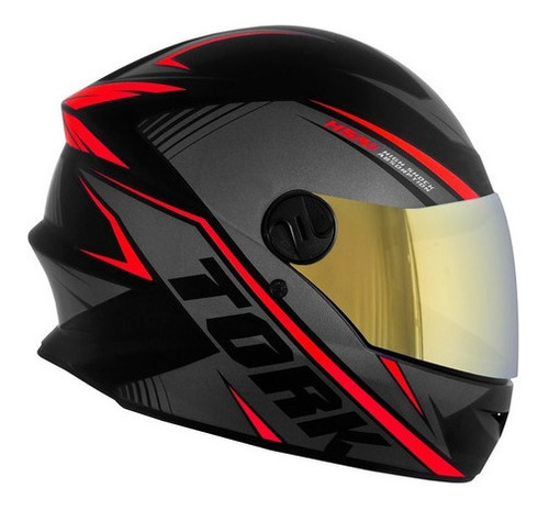 Imagem 4 de 4 de Capacete Pro Tork R8 Viseira Iridium Dourada