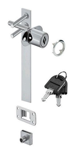 Imagen 3 de 7 de Set 2 Cerradura Chapa Frontal Varilla 120 Cm Kardex Negra