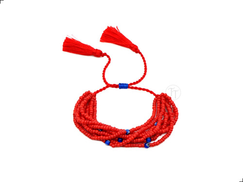 Pulsera Roja Ojo Turco Cristal Checo By Thi Tur® Borlas