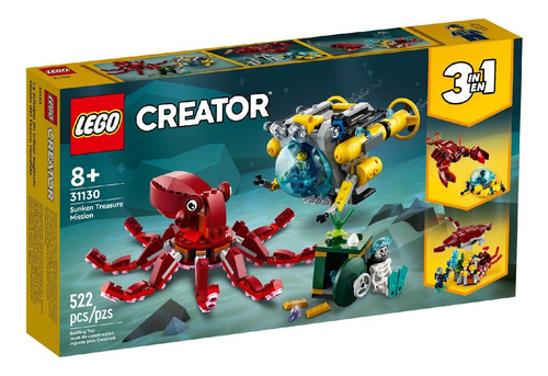 Lego 31130 Creator Creador 3 En 1 Misión Del Tesoro Hundido