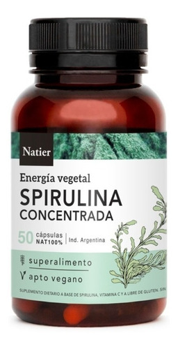 Spirulina Concentrada Natier 50 Caps Quemador Adelgazante