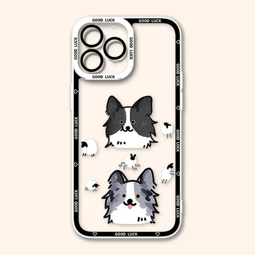 Bonita Funda De Perro Border Collie Para iPhone 15 14 Pro 13