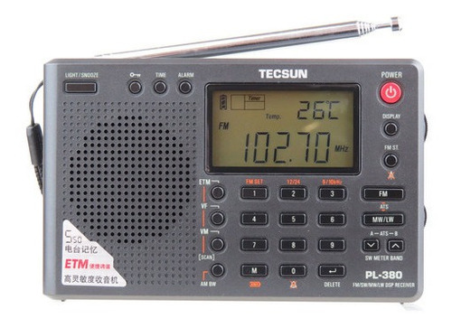 Radio Fm-am Tecsun Pl380 Dsp Onda Corta Lw Pll Receptor De