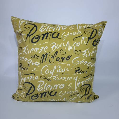 Funda Almohadon 50x50 Cm Deco Con Cierre Diseño Pana Estampa