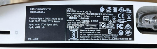 Computadora Hp All-in-one - 20-c020 (energy Star) (Usado)