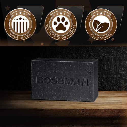 Bossman - Jabón En Barra Para Hombres 4 En 1 Champú,barba,ac