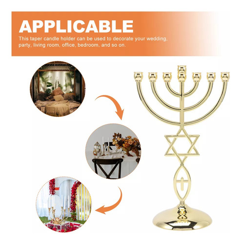 Candelabro Judío Con Forma De Cáliz De 7 Cabezas