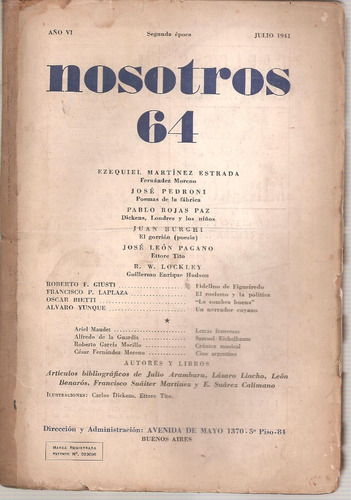 Revista Nosotros Nº 64 Segunda Epoca Julio 1941