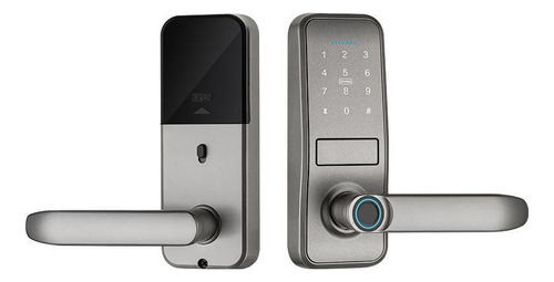 Fechadura digital com biometria senha bluetooh advance 8500 a cinza