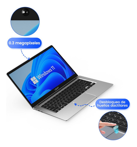 Laptop Intel Celeron N4020 8gb Ram 512gb Ssd Notebook Win 11 Color Plateado