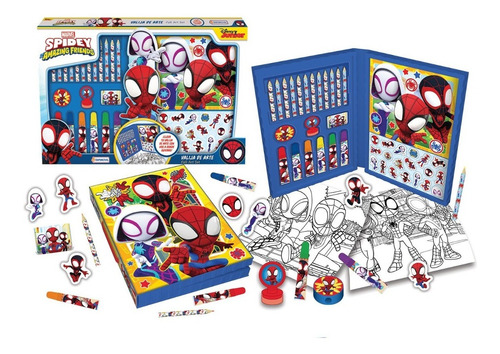 Valija De Arte Spiderman Spidey Maletin Para Pintar Stickers