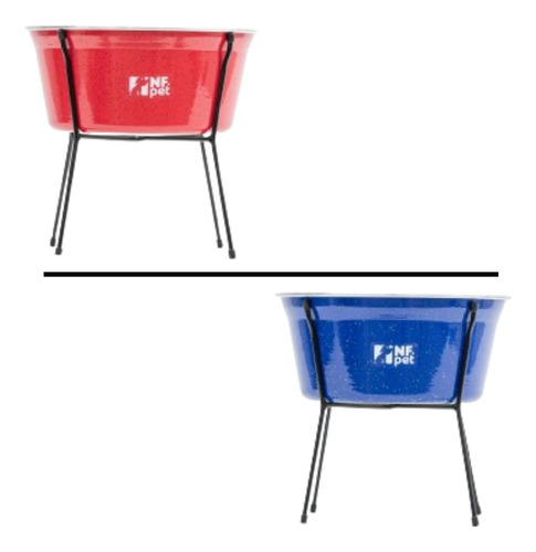 Comedouro Bebedouro Suporte Suspenso Cães Grande Bacia 3,6l Cor Vermelho