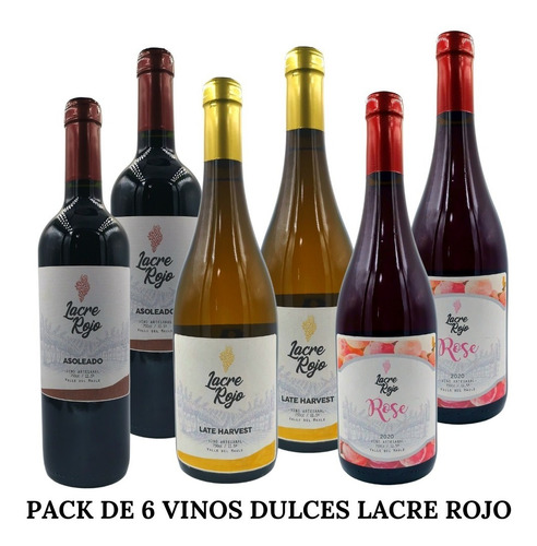 Vinos Dulces Pack Lacre Rojo Mix 6 Despacho Gratis 