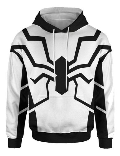 Sudadera Deportiva Sublimada Hombre Araña Blanco Y Negro 